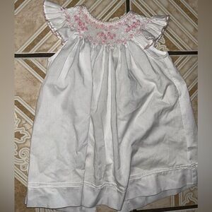 Luli & Me White Dress with Pink Details